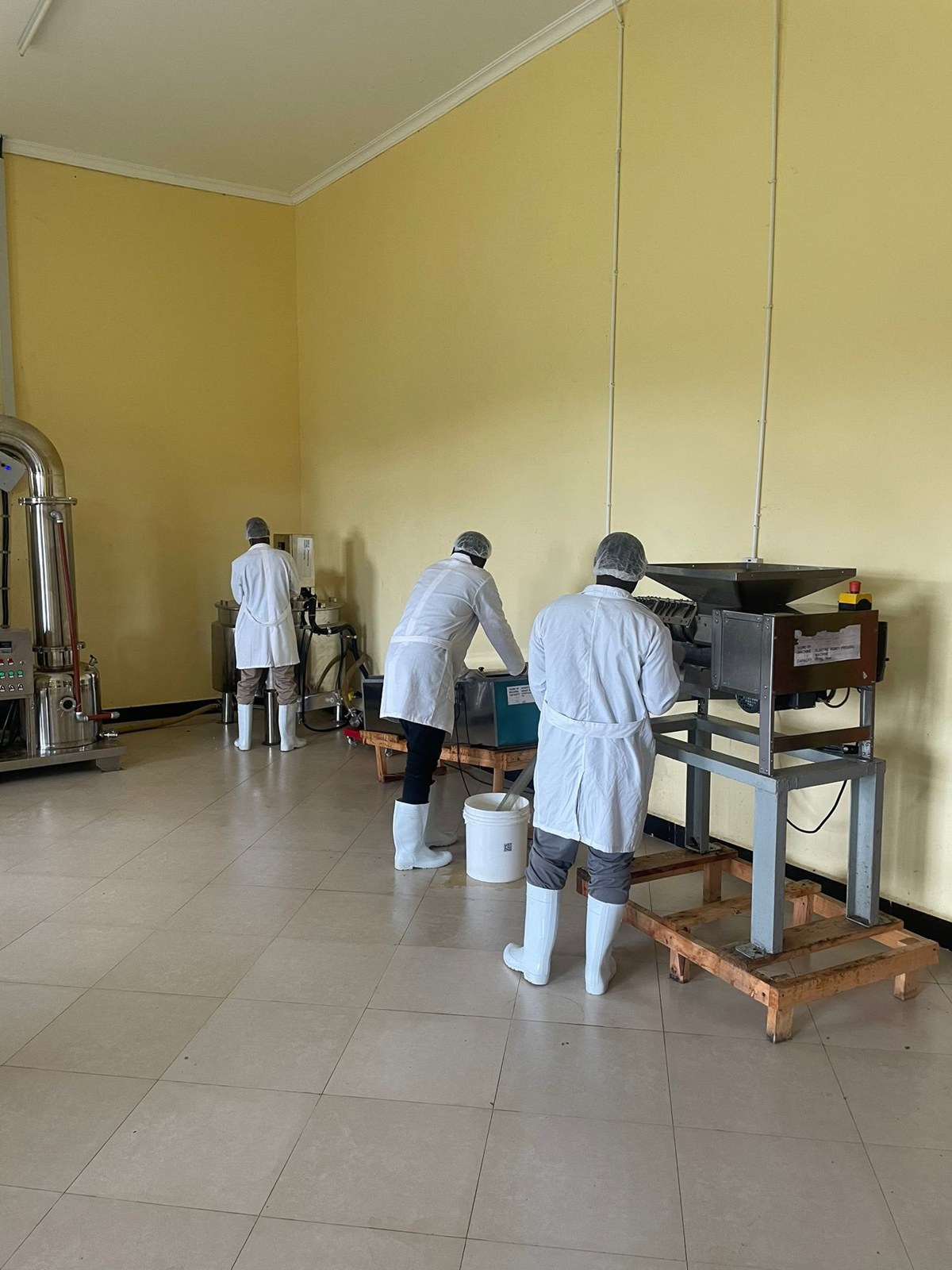 QVC Africa staff at work inside the honey processing facility